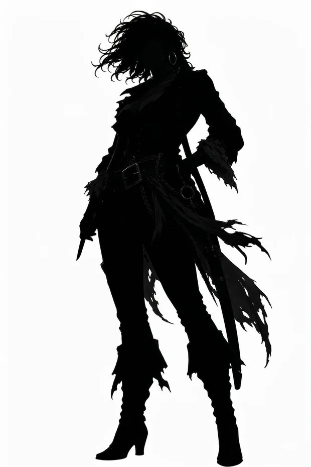 Sally, the Captain, silhouette